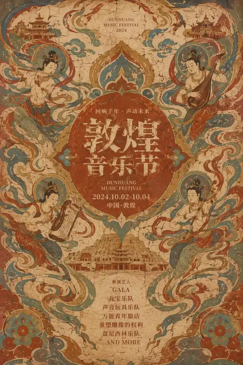 敦煌艺术风格视觉示例
